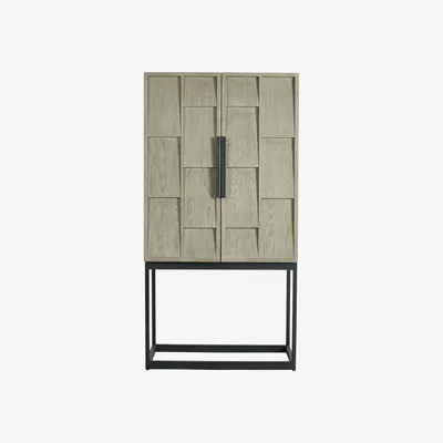 OKA OKA, Candelaria Bar Cabinet - Slate, Cabinets, Oak