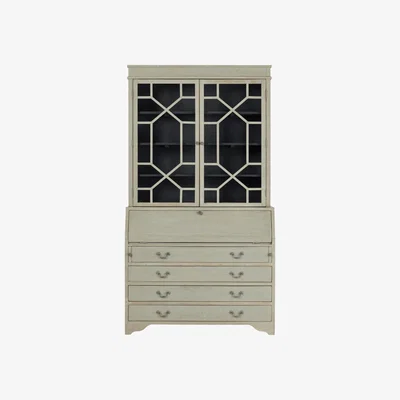 OKA OKA, Drummond Cabinet - Warm Grey, Cabinets, Glass/Pine Wood