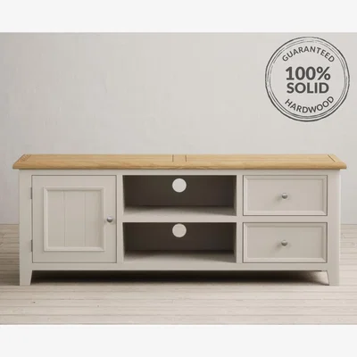Oak&More Weymouth Oak and Soft White Painted Super Wide TV Cabinet