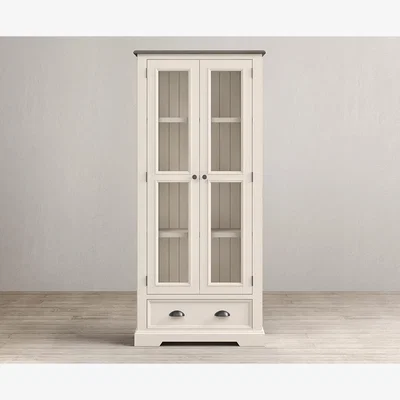 Oak&More Dartmouth Soft White Painted Glazed Display Cabinet