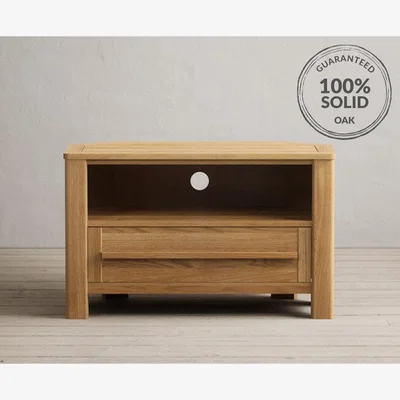 Oak&More Eclipse Solid Oak Corner TV Cabinet