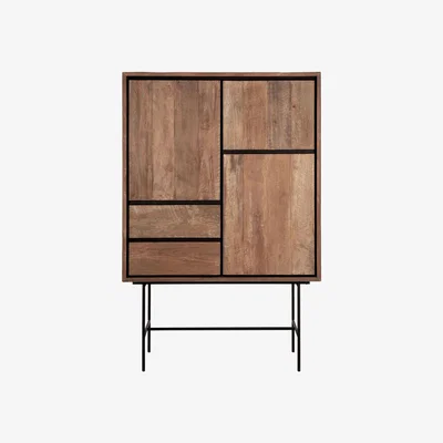 Olivia's DTP Home Metropole 3 Door Cupboard in Recycled Teakwood Finish / Small