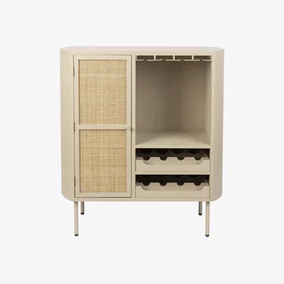 Olivia's Olivia's Nordic Living Collection Maya Low Wine Cabinet in Beige