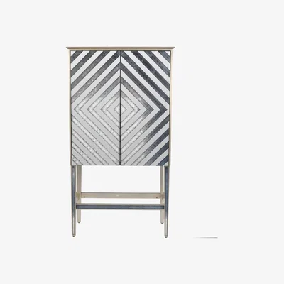 Olivia's Libra Luxurious Glamour Collection - Lexington Antique Mirrored Bar Cabinet