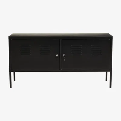 Olivia's Olivia's Asher 2 Drawer Metal Lockable Cabinet in Black