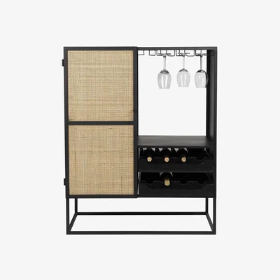 Olivia's Olivia's Nordic Living Collection Guy Low Wine Cabinet in Black