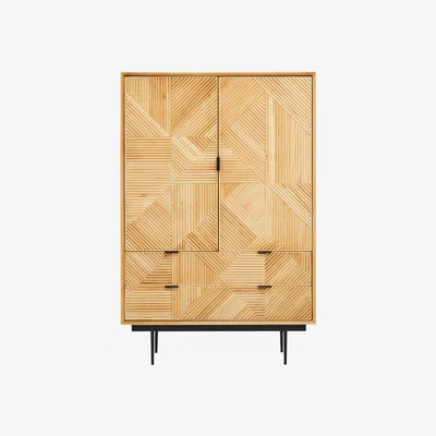 Olivia's Olivia's Soft Industrial Collection - Jakar Wooden Cabinet in Natural Finish