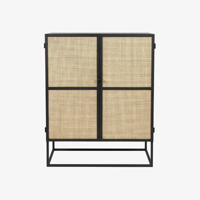 Olivia's Olivia's Nordic Living Collection Guy Low 2 Door Cabinet in Black
