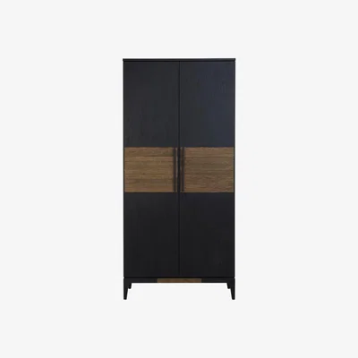 Olivia's Olivia's Silvia 2 Door Oak Cabinet in Black