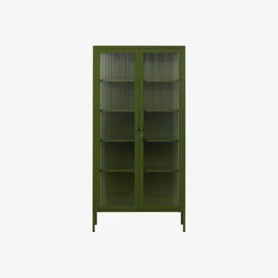 Oliver Bonas Mustard Made The Collector Tall Olive Storage Cabinet