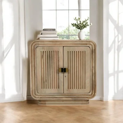 OAT Home Prehen Wooden 2 Doors 63cm Mini Sideboard Cabinet
