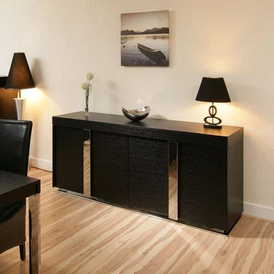 Quatropi Large Modern Oak Sideboard / Cabinet / Buffet in Black Oak 2.0mtr 912M