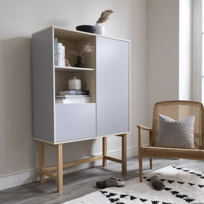 The Range Lundby Sideboard Cabinet Scandinavian Style Living Room Cupboard - Grey