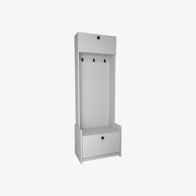 The Range Edessa Hallway Coat Rack with Cabinet - White
