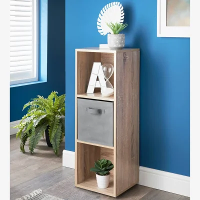 The Range 3 Cube 1 Basket Unit  - Oak