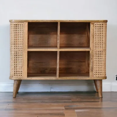 The Range Solid Wood Larissa Open Double Cabinet - Light Brown