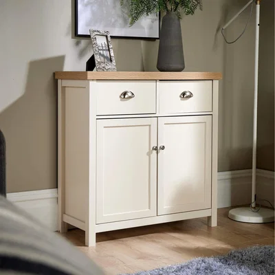 The Range Avon 2 Door Cupboard with 2 Drawers Storage Unit - White