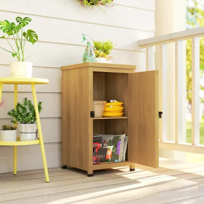 The Range Outsunny Outdoor Storage Cabinet with Metal Top - Brown