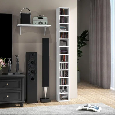 The Range HOMCOM 12 Tier Media Storage Cabinet - White
