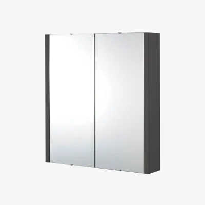 The Range Balterley Bianca Wall Hung 2 Door Mirror Cabinet - Gloss Grey - Gloss Grey