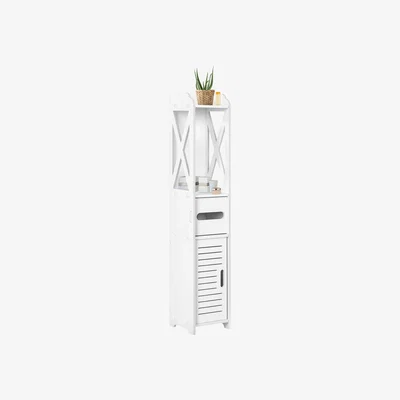 The Range 3 Tier Slim Bathroom Storage Cabinet - White