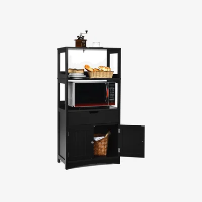 The Range Costway Floor Storage Cabinet-Black - Black