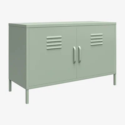 The Range Mission District 2 Door Metal Locker Accent Cabinet - Pale Green