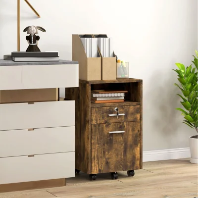 The Range Vinsetto Mobile File Cabinet with 5 Wheels  - Brown