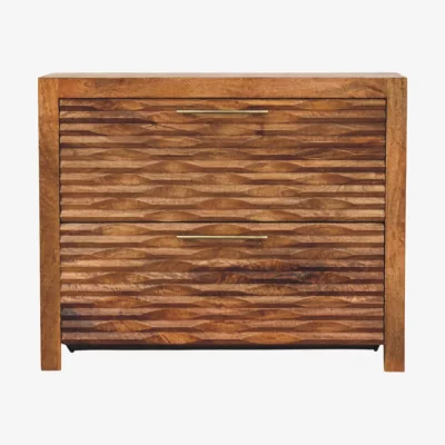 The Range Solid Wood Amber Wavefront Cabinet - Amber Oak