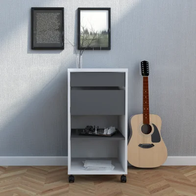 The Range Function Plus Mobile File Cabinet 2 Drawers 1 Shelf - White