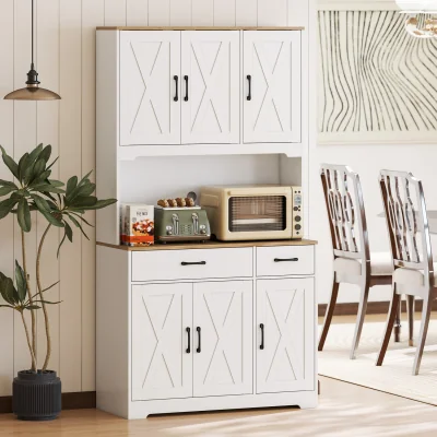 The Range HOMCOM 175cm Tall Kitchen Pantry, Kitchen Cabinet w/ Drawers, Shelves, White - White