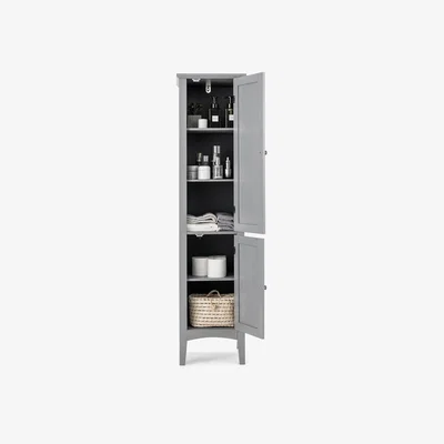 The Range Costway Tall Narrow Storage Cabinet Organizer Freestanding Cabinet  - Grey