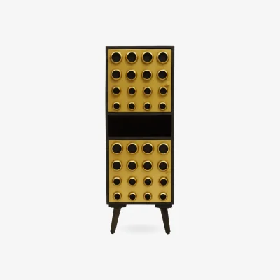 The Range Arti Mango Wood Two Door Tall Cabinet - Gold