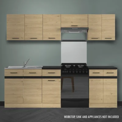 The Range Summer 7 Unit Modern Kitchen Cabinets Set - Bernstein Oak