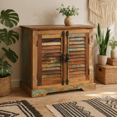 The Range Seattle Reclaimed Wood 2 Door Coastal Sideboard Cabinet - Brown