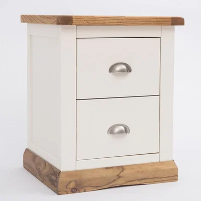 The Range Tropea 2 Drawer Bedside Cabinet - White / Cup / Chrome