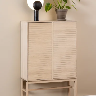 The Range Linley Cabinet with 2 Doors and 4 Shelves in White Oak - White Oak