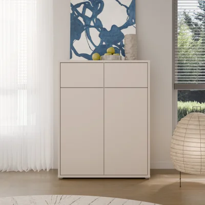 The Range Alice Springs Storage Cabinet with 2 Doors & 2 Drawers with Push-Open in Sand - Sand