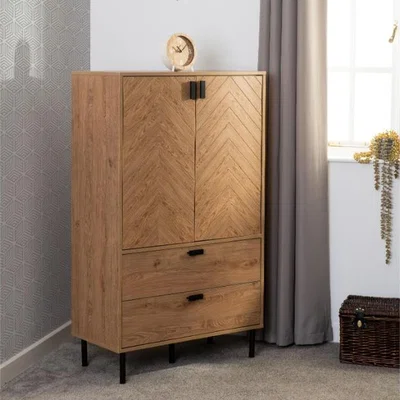 The Range Leon 2 Door 2 Drawer Cabinet - Medium Oak