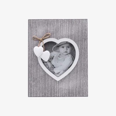 The Range Wooden Photo Frame 6 Key Hook Holder Cabinet Box - Grey