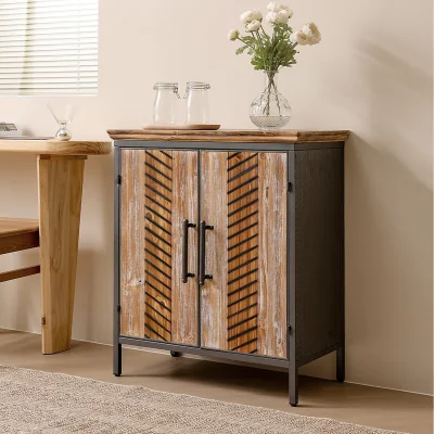 The Range Classic Wooden Storage Cabinet with 2 Shelves - Brown