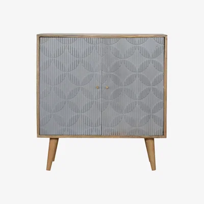 The Range Milan Grey Cabinet Mango Wood with 2 Doors  - Blue