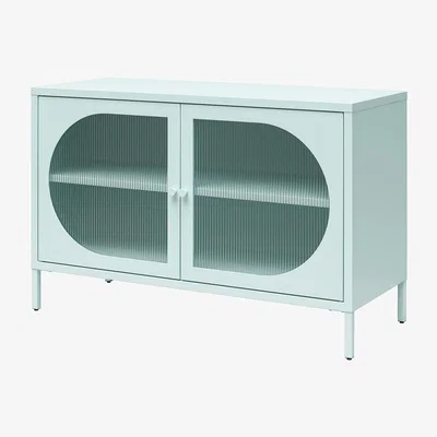 The Range Mr Kate Wide Accent Cabinet 2Door Fluted Glass - Sky Blue
