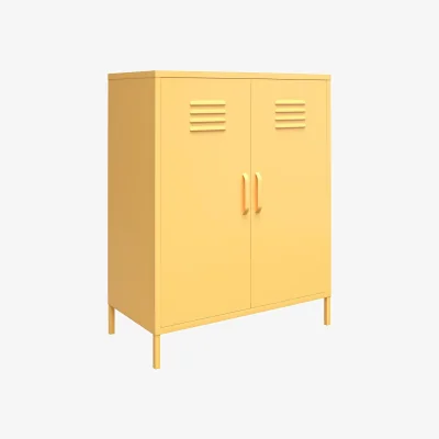 The Range Cache Metal Locker Cabinet with 2 Doors Yellow