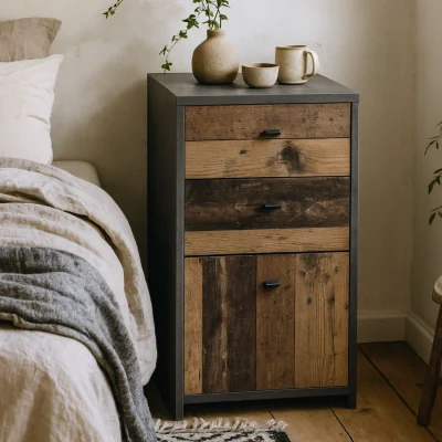The Range Wyld Haus Willowmere Chest Storage Cabinet 2 Drawers 1 Door Grey - Grey