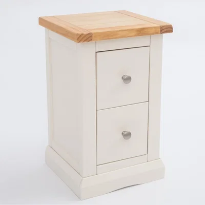 The Range Castelli 2 Drawer Petite Bedside Cabinet - White / Chrome