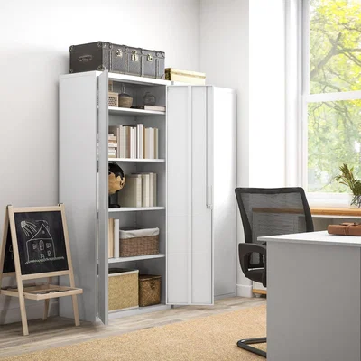 The Range HOMCOM Office Cupboard Metal Storage Cabinet with Adjustable Shelves - White