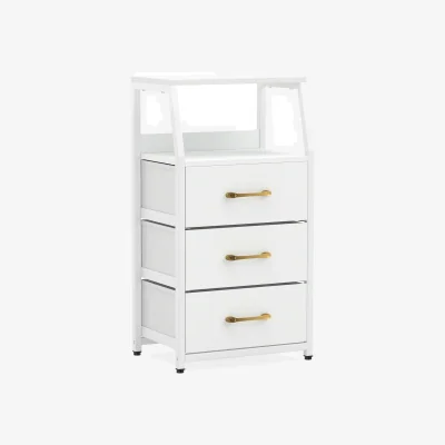 The Range 3 Drawer Vertical Storage Cabinet with Metal Fram - White