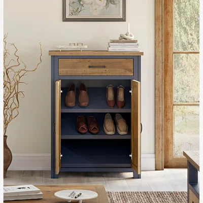 The Range Splash of Blue - Shoe Storage Cupboard With Drawer - Blue