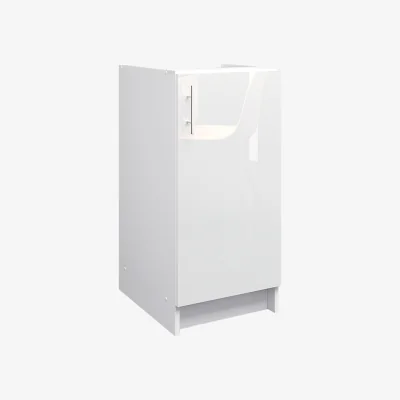 The Range JD Greta Kitchen Base Unit 400mm Storage Cabinet With Door Shelf 40cm - White Gloss - White Gloss
